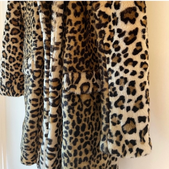 Zara Animal Cheetah Leopard Faux Fur Coat XS - Picture 6 of 6